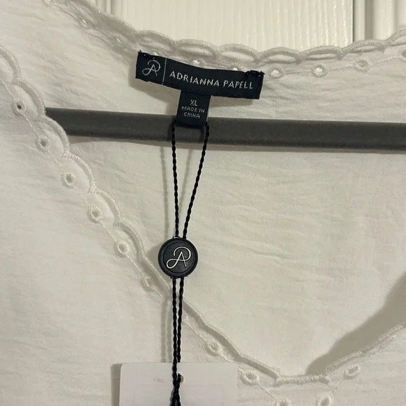 Adrianna Papell White Eyelet Blouse - Picture 2 of 4